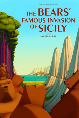 Słynny najazd niedźwiedzi na Sycylię poster - filmy-animowane.pl