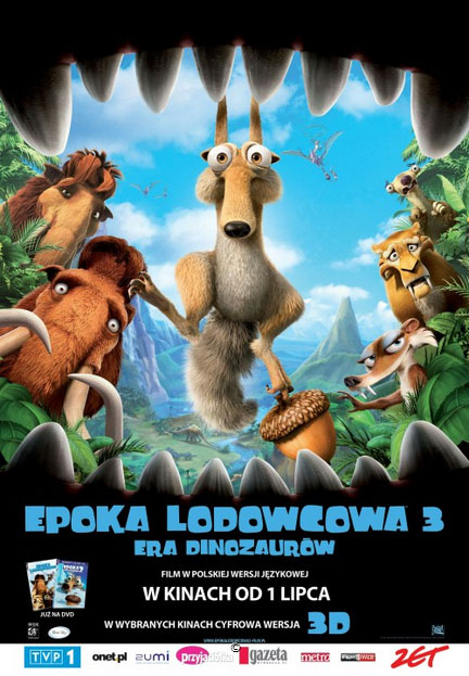 Epoka lodowcowa 3 era dinozaurów plakat - filmy-animowane.pl