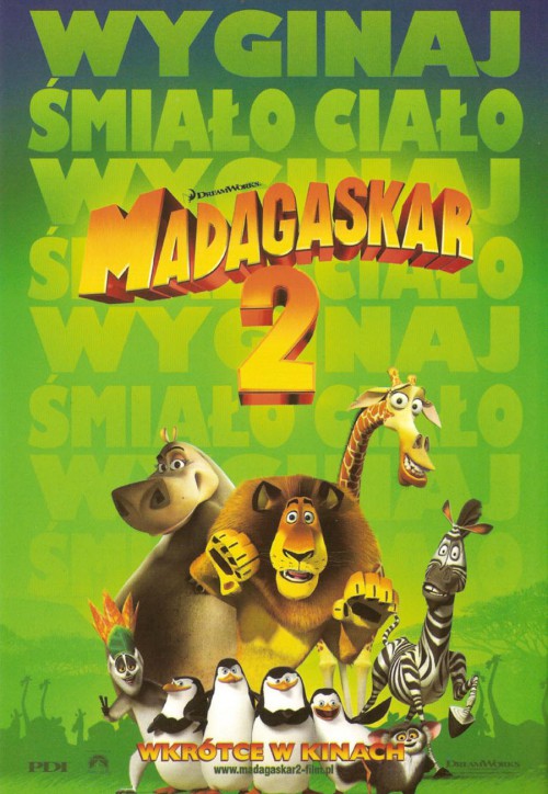 Madagaskar 2 plakat - filmy-animowane.pl