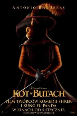 Kot w butach plakat - filmy-animowane.pl