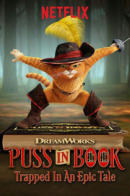 Puss in Book Trapped in an Epic Tale poster - filmy-animowane.pl